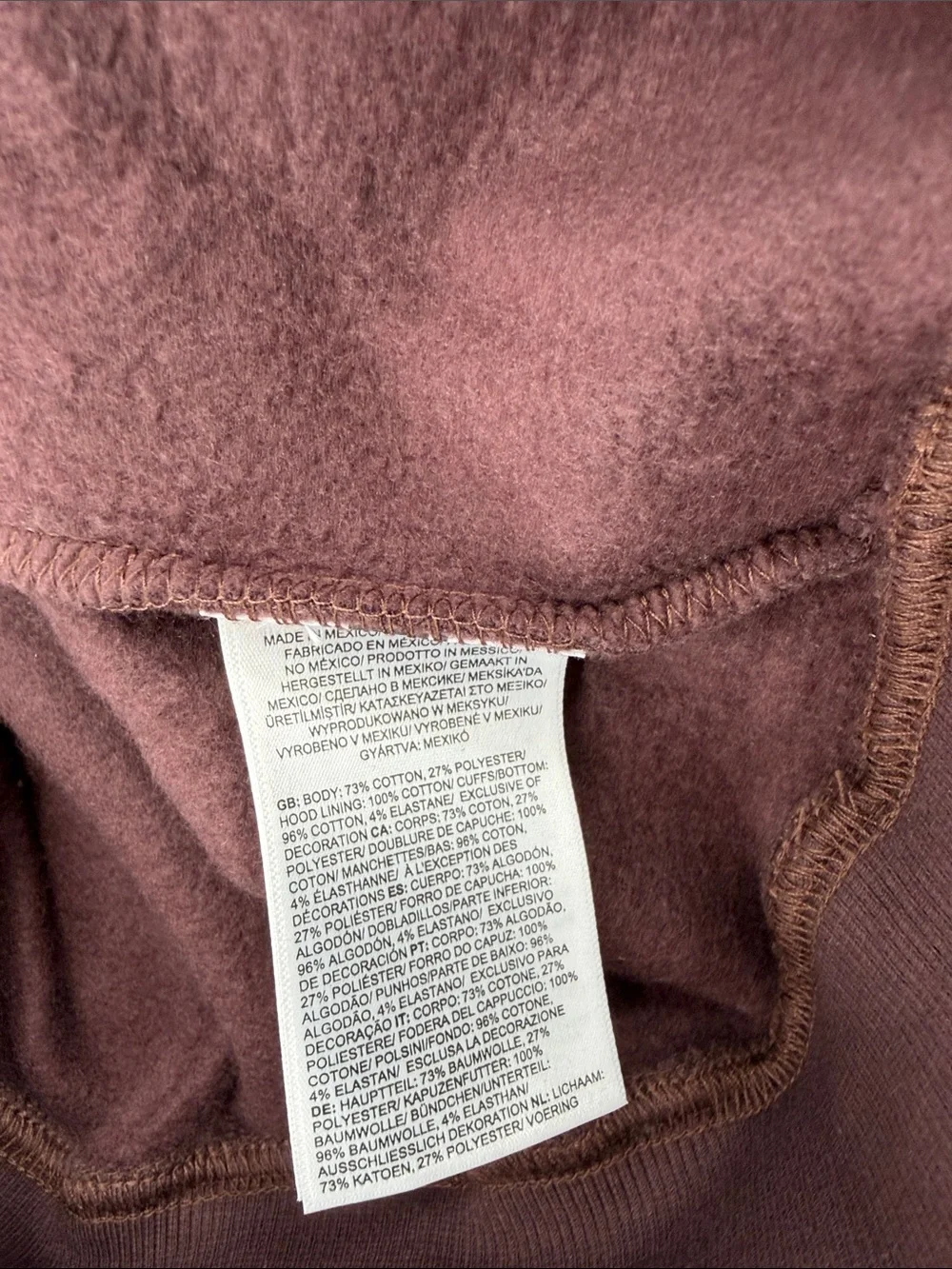 The North Face coal brown white logo Hooded Pullover rare Sweatshirt NWT Large